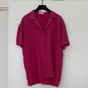 Babaton Short-Sleeve Silk Shirt